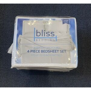 4-Piece Sheet Set Queen Size White by Bliss Bedding *New*